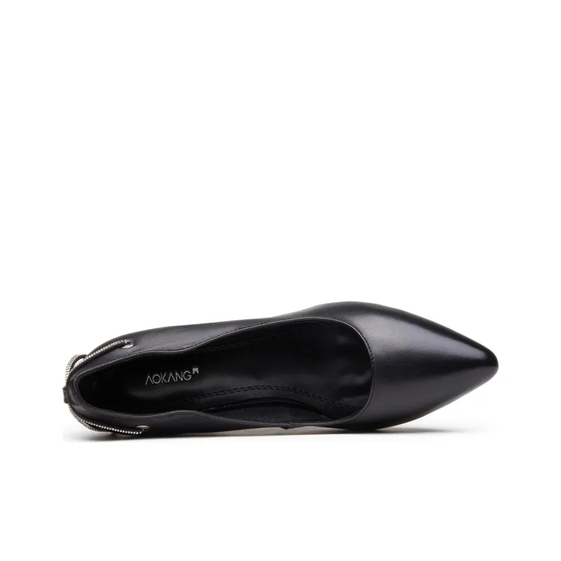 AOKANG High Heels Women's Black White-4