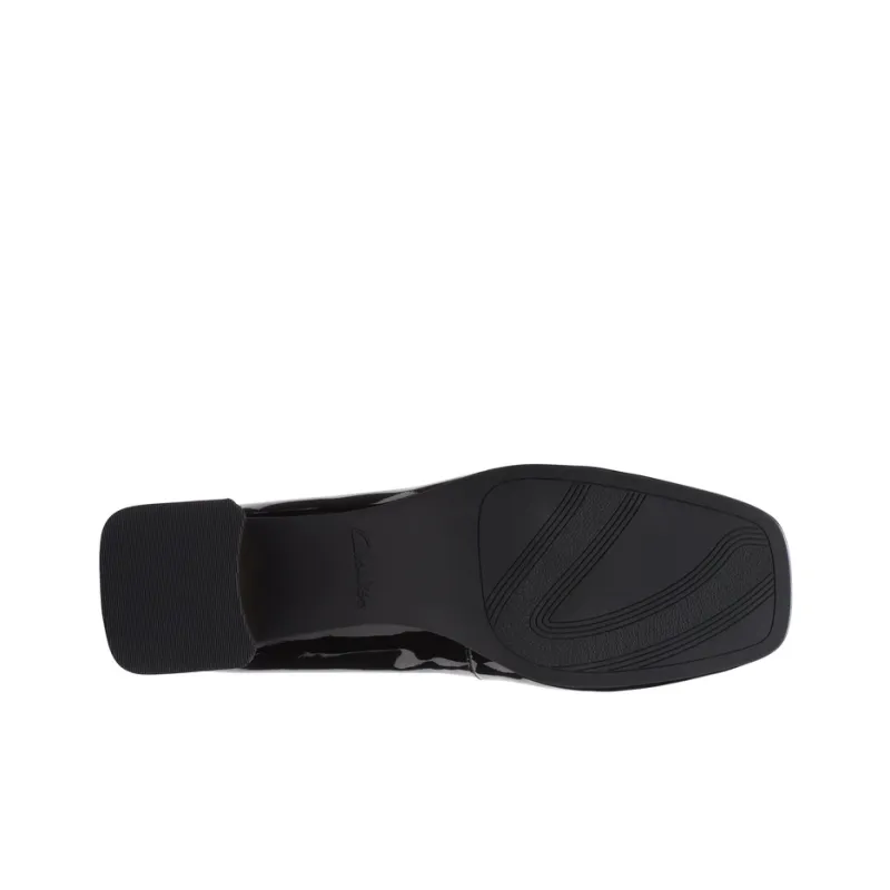 Clarks Nia Series Chunky Heel High Heels 4.5cm Women's Black-4