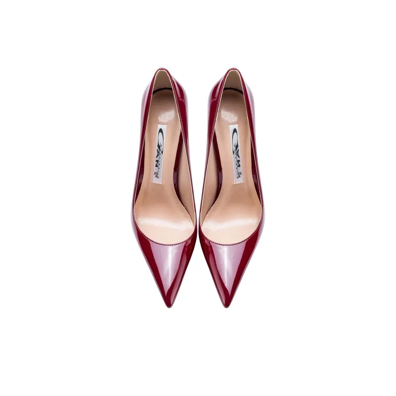 Ganxiaojie High Heels Women's Burgundy-4
