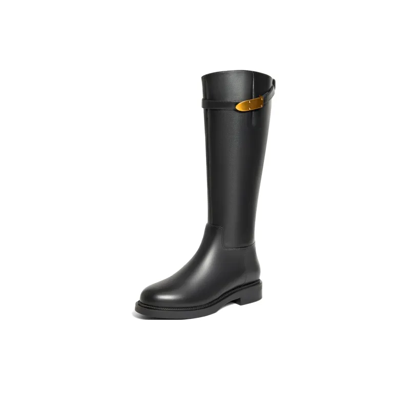 Teenmix Knee high Boots 3.5cm Women's Black-1