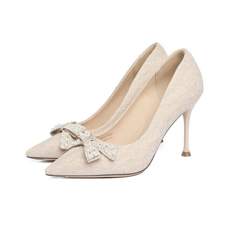 JOSINY Slim Heel High Heels 9.5cm Women's Gold-2