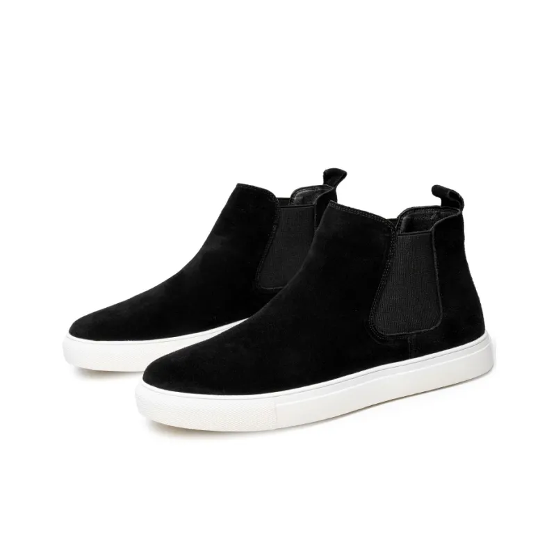 YEDANI Ankle Boots Men Black Base Single Layer Shoes/White Base Unlined Shoes-17