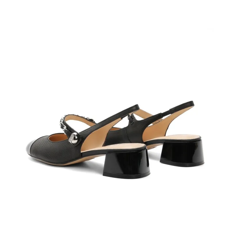 BELLE Block Heel High Heels 4.5cm Women's Ecru Apricot-3