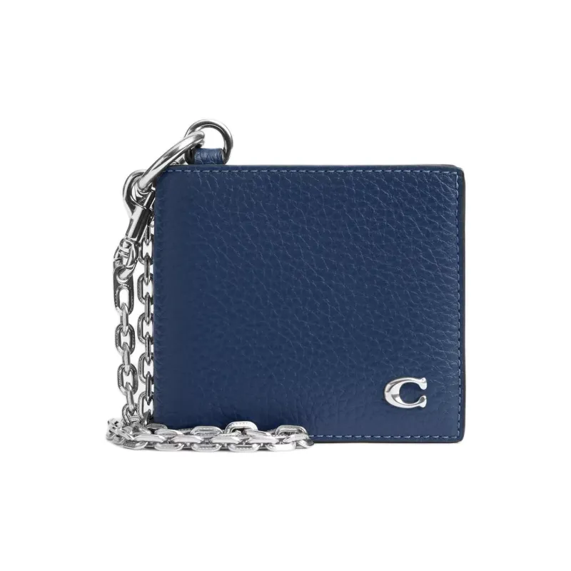 COACH Leather Wallet Mini Women's Dark Blue-0