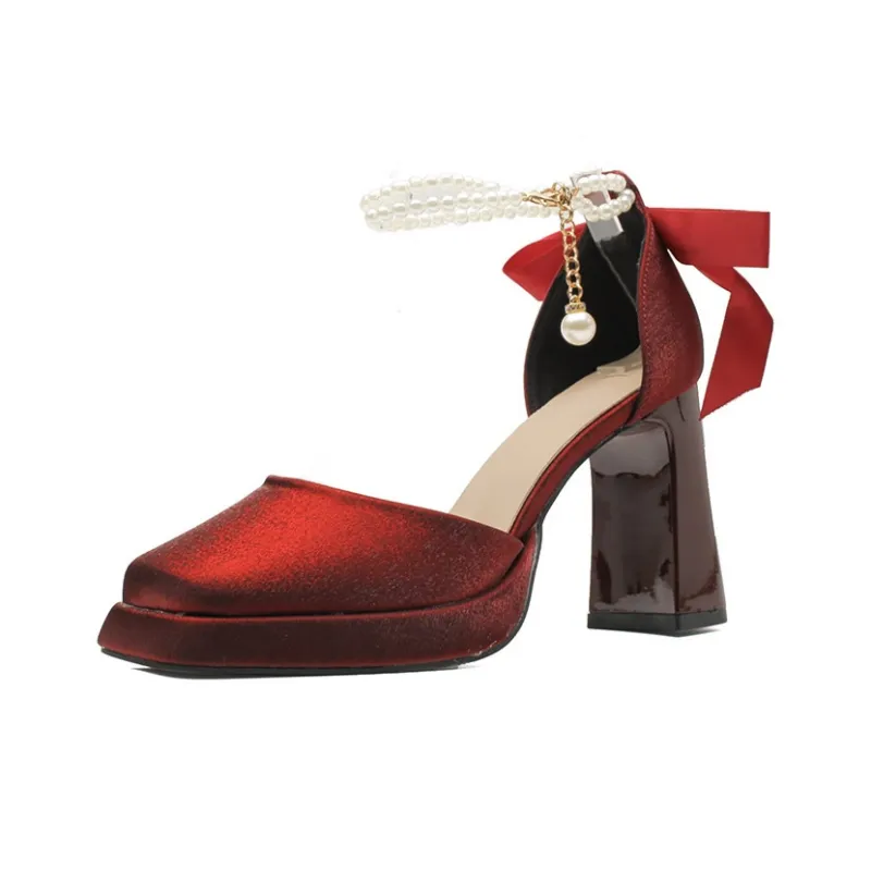 Zubumei Chunky Heel High Heels 7CM Women's-21