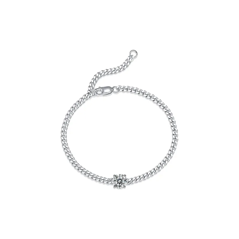 WUMZK 925 Silver Mohsunnite Bracelets Women's-5