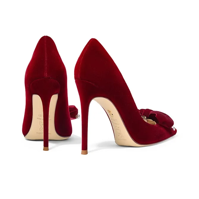 Holy Rose Slim Heel High Heels Women's Burgundy-3