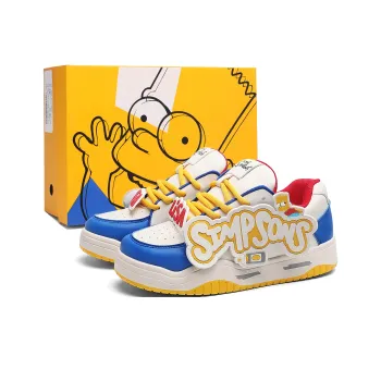 The Simpsons Skateboard Shoes Unisex Low Top Dazzling Yellow/Black/White