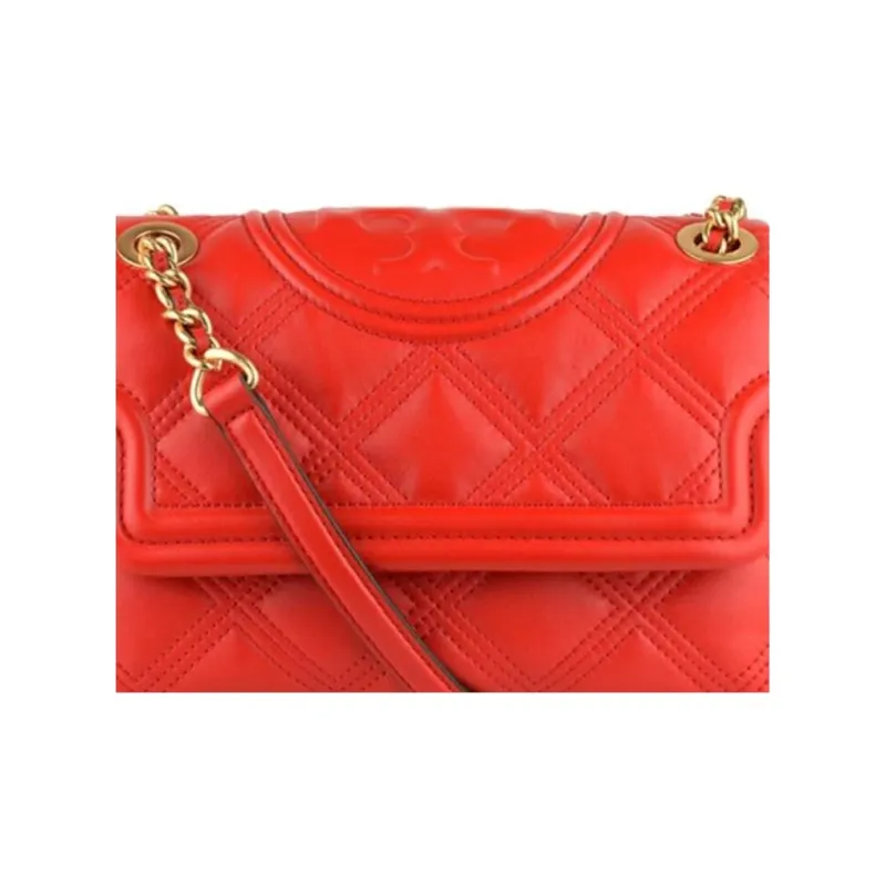 TORY BURCH Fleming Sheepskin One Shoulder Handbag, Crossbody Bag Trumpets Women's Vermilion-2