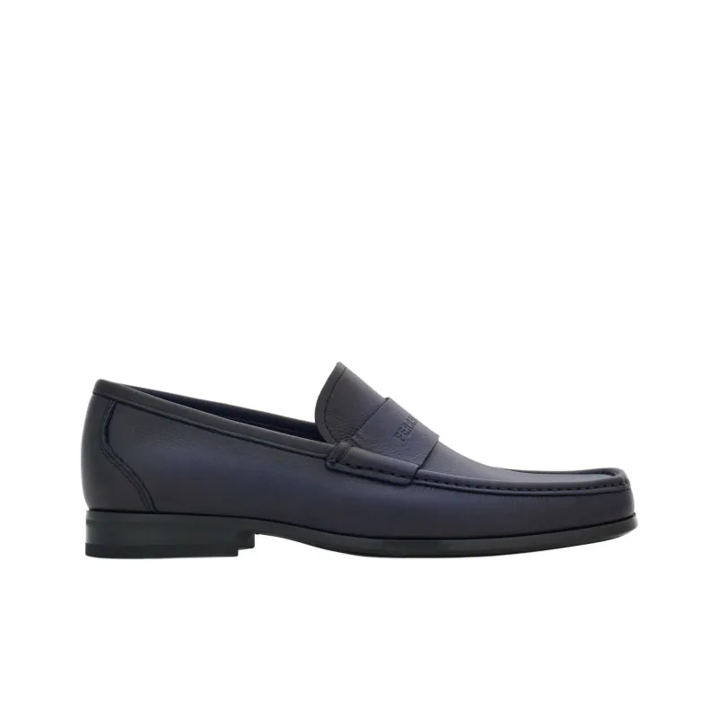 FERRAGAMO Logo-debossed Leather Loafers-1