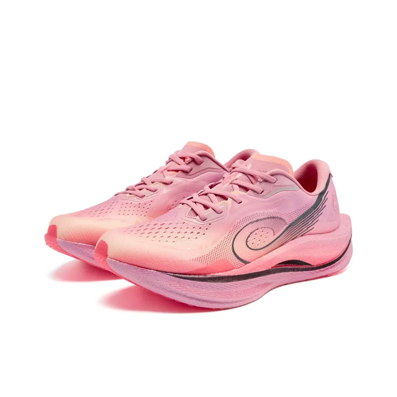 QIAODAN Strong Wind 3.0 Running Shoes Women's Low Top White Apricot Pink-1