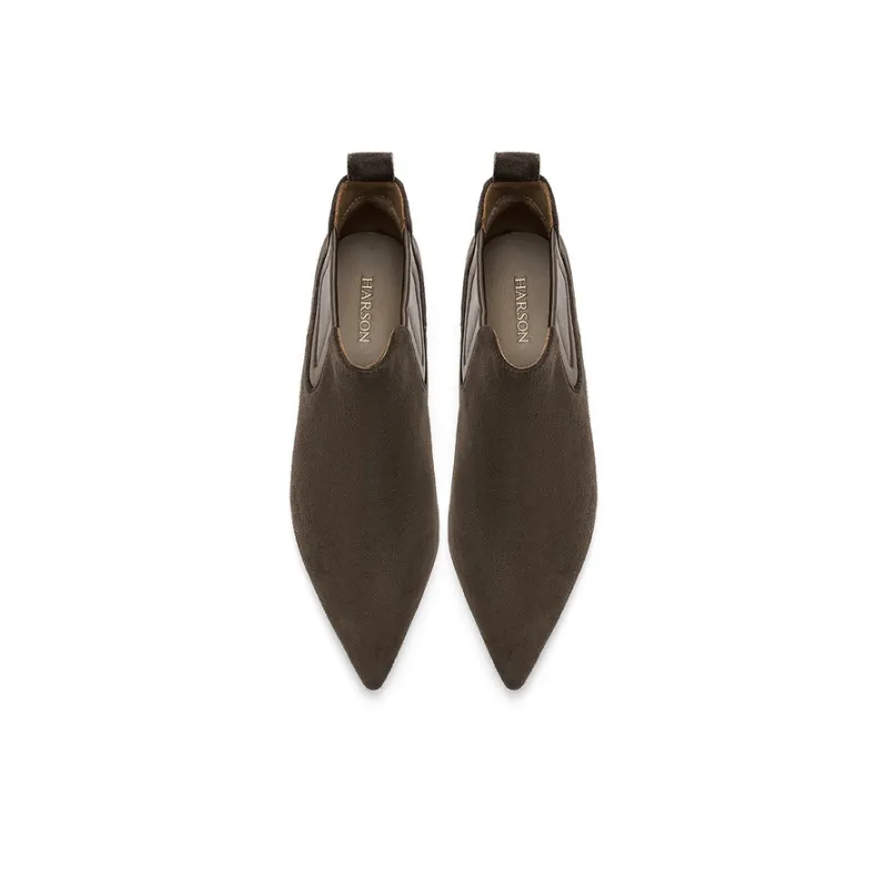 HARSON Ankle Boots Women's Black/Burnt Tea Green-11