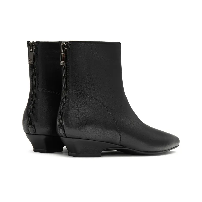 Joypeace Winter Day With White Space Ankle Boots Women's Black-4