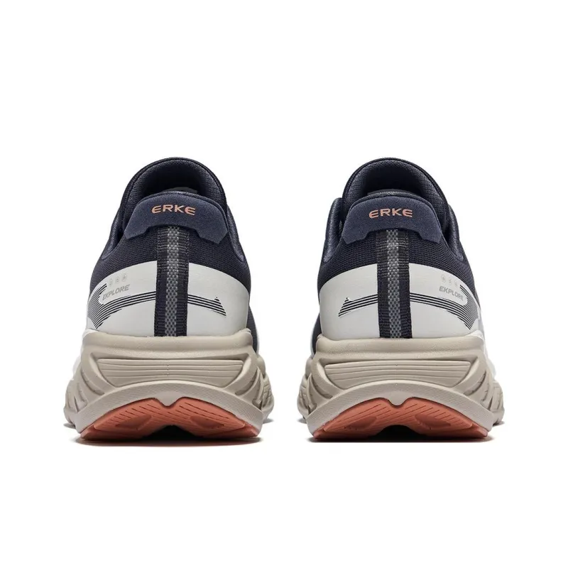 Erke Cushioned Wear Resistant Lightweight Low Top Casual Running Shoes Men's Blue White-4