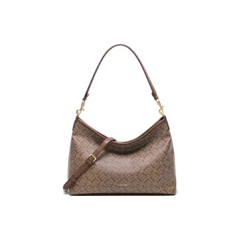 BELLE Artificial Leather HOBO Bag Shoulder Bag Large Size Women's Coffee/Apricot