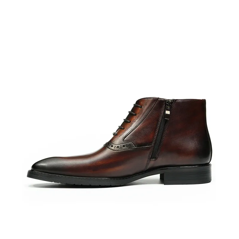 ASTON M.JAZZ Ankle Boots Men Black/Coffee-9