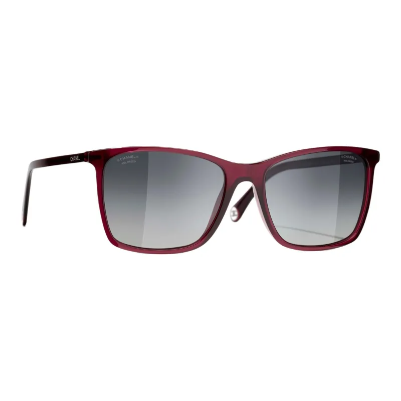 CHANEL Square Sunglasses Unisex Red-3