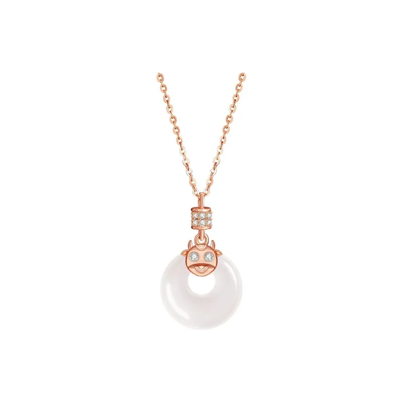 Strange Snow Chalcedony Necklaces Unisex-5