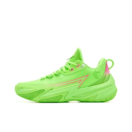 QIAODAN Poison Fang TEAM Cushioning Coverage, Rebound, Breathable, Slip Resistant Low Top Basketball Shoes Men's Green