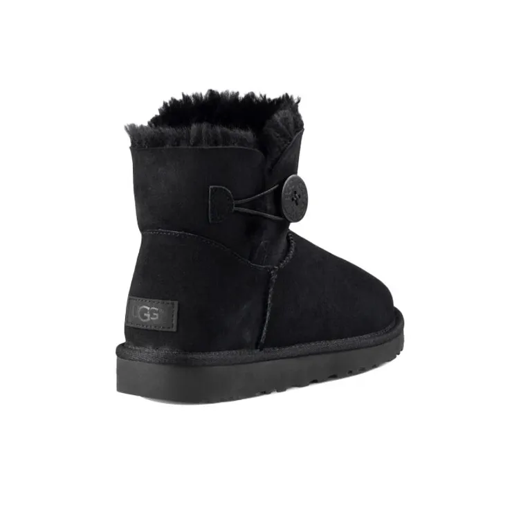 UGG Mini Bailey Button Boot Black Women's-3