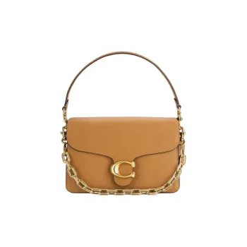 COACH Tabby Cow Leather Shoulder Bag Medium Size Women's Honeys Brown