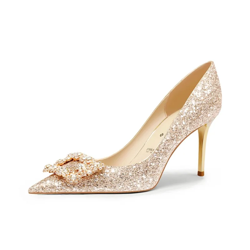 PJJUU High Heels Women's Gold-0