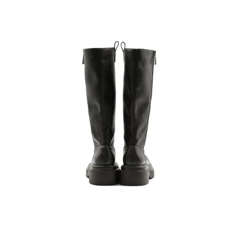 Little Sue Unique Design Trendy Fashion British Style Shiny Chelsea Long Boots Knee-high Boots Women's-13
