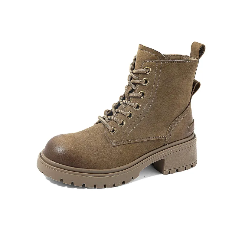 COMELY Martin Boots Women's Black/Khaki-1