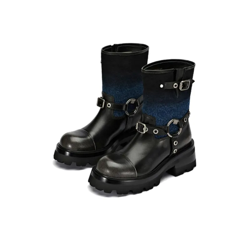 SugarSu Ankle Boots Women's Knight Black/Gradient Blue/Ancora Red-4