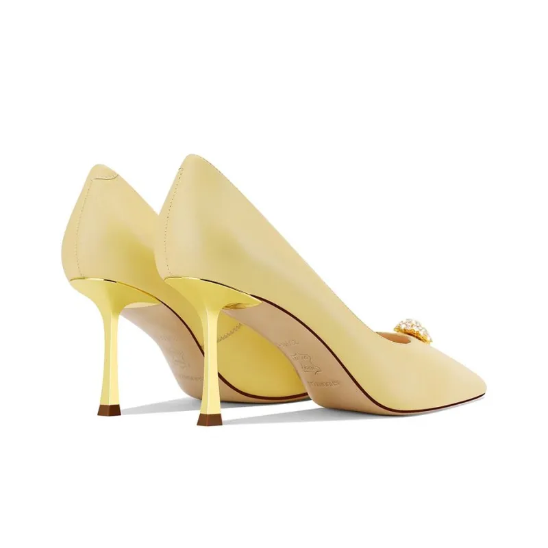 SHUDAIER Slim Heel High Heels 7.5cm Women's Light Yellow-3