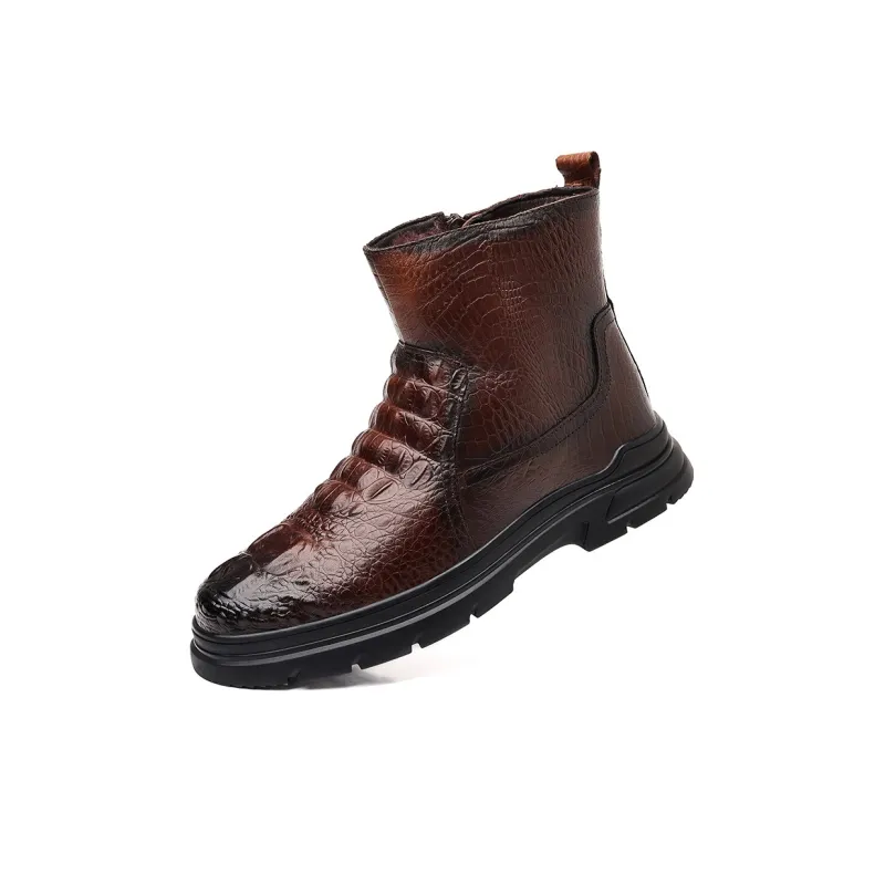 ZUWUDONG Ankle Boots Men Black, Brown-5