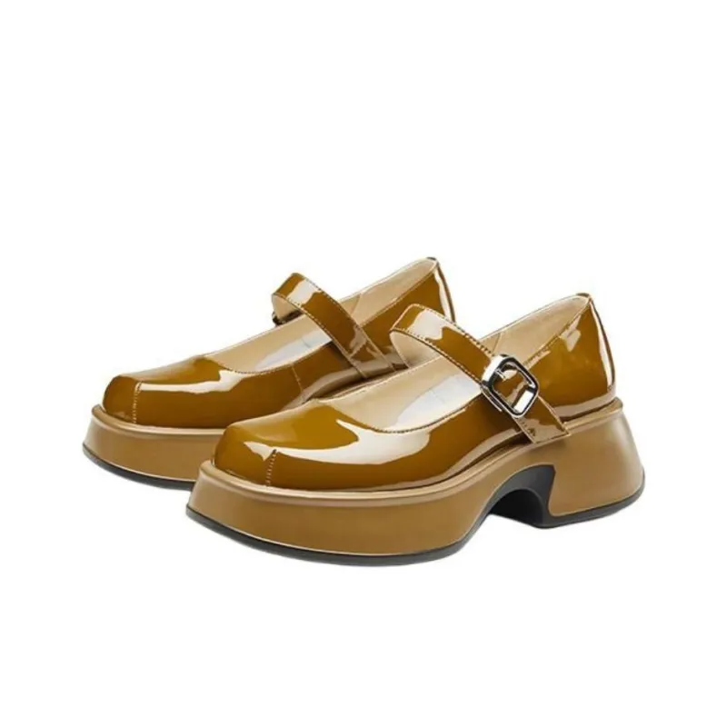 KANGNAI High Heels Women's Black/Earth Yellow-6