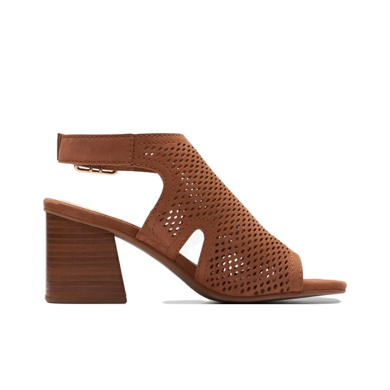 Clarks Siara 65 Flow Chunky Heel High Heels 6.5cm Women's Tan-1