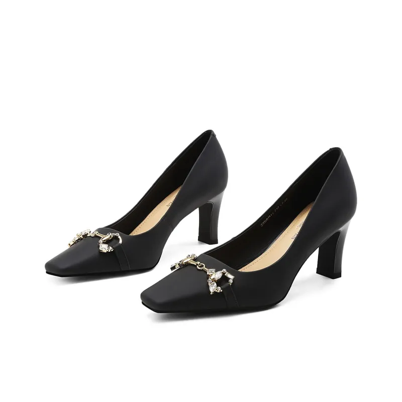 BOSSSUNWEN Chunky Heel High Heels 7cm Women's-4