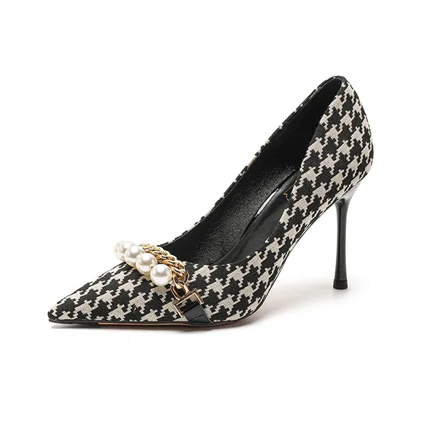 YAFEI XUANYU Slim Heel High Heels 5cm Women's Black-0