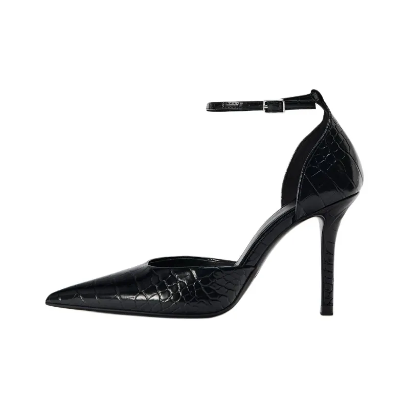 ZARA Slim Heel High Heels 9.5cm Women's Black-0