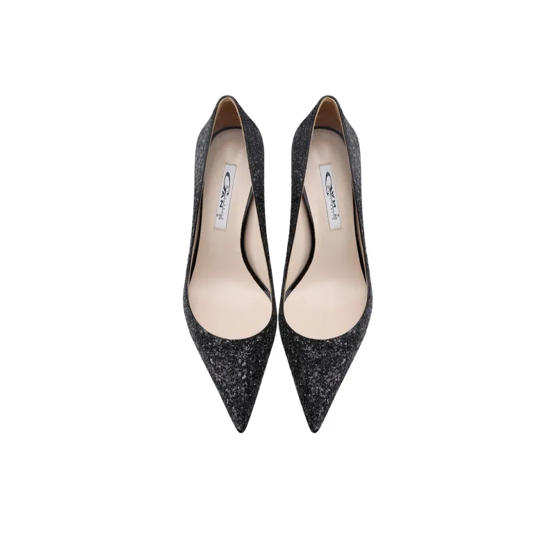 Ganxiaojie High Heels Women's Black-4