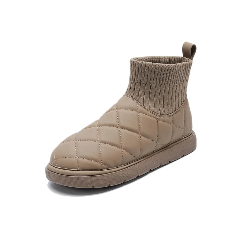 EBLAN Warm Ankle-Length Snow Boots Women's Black-6