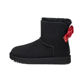 UGG Mini Bailey Bow Plaid Ribbon 'Black Red' Women's