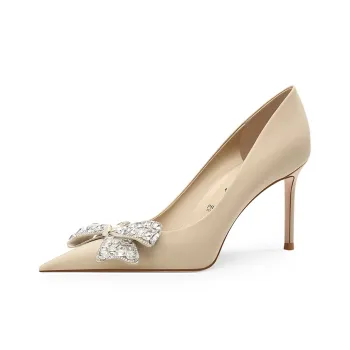 PJJUU Slim Heel High Heels 8.5cm Women's Apricot