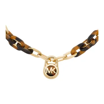MICHAEL KORS Hamilton Tortoiseshell Lock Chain Brass And Tortoiseshell Acetate Necklace