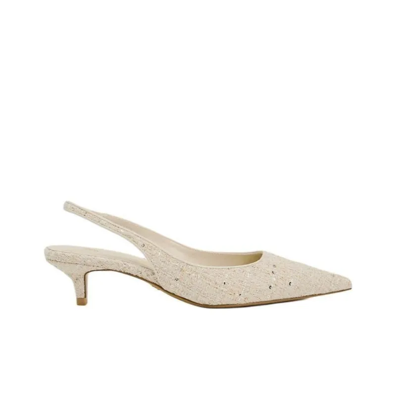 ZARA Slim Heel High Heels Women's Light Beige Yellow-1