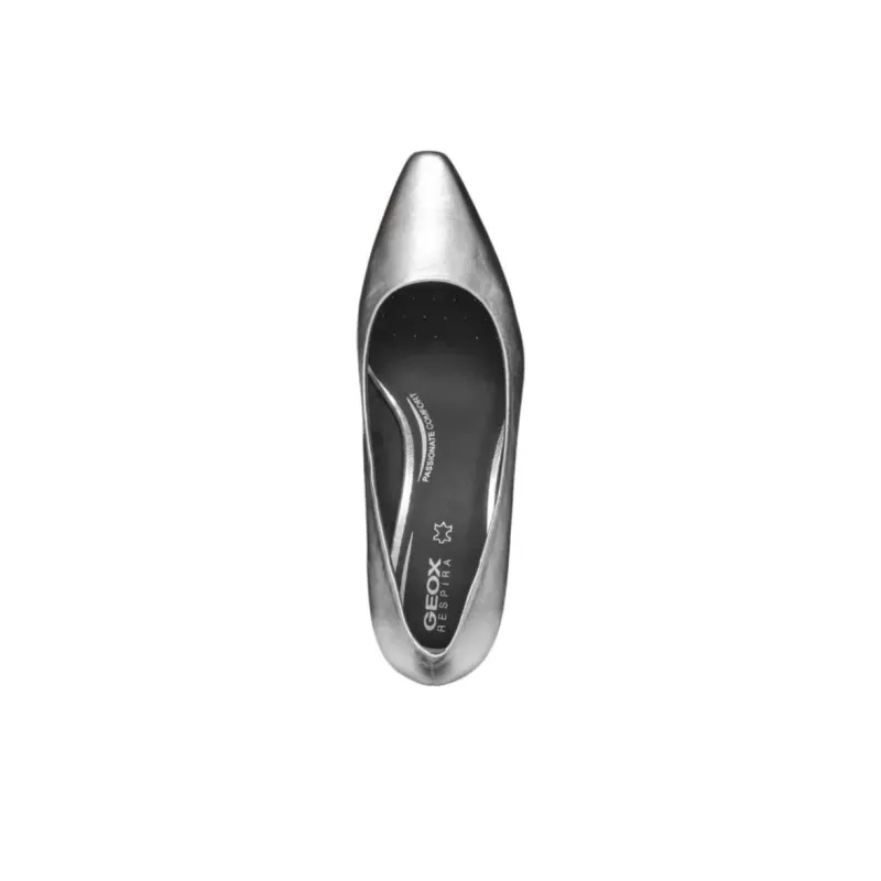 GEOX Giselda Chunky Heel High Heels 6.5cm Women's Silver-4