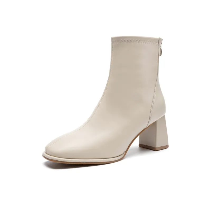 ZHR Ankle Boots Women's Black/Milk Tea/Beige-16