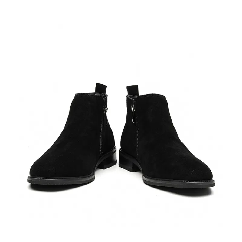 GZZ Ankle Boots Men Black/Dark Brown-2