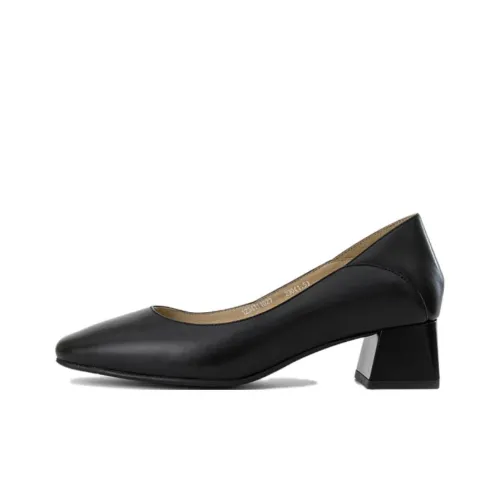 AOKANG Chunky Heel High Heels 3.5cm Women's Black
