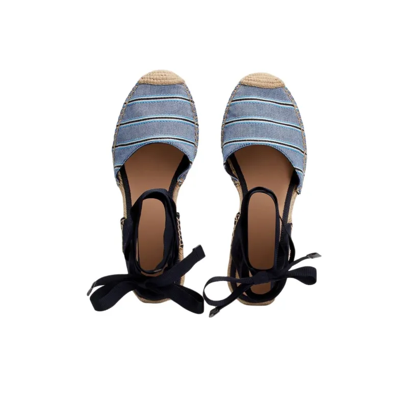 Tommy Hilfiger Wedge Heel High Heels 9cm Women's Black Blue-3