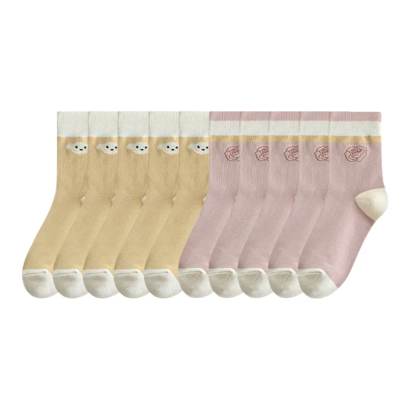 Lan Miao Mid Calf Socks Women's 10 Pack-4