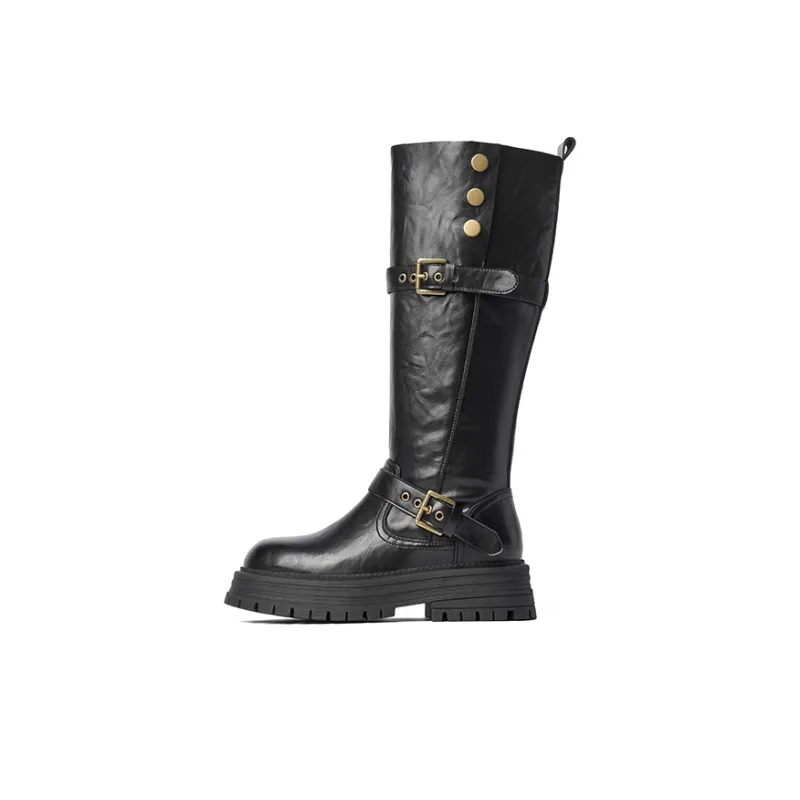JOSINY JOSINY Knee-high Boots 5cm Women's Black/Brown-8