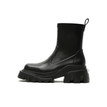 DAPHNE LAB Candy Series Ankle Boots 5.5cm Women's Black/Khaki